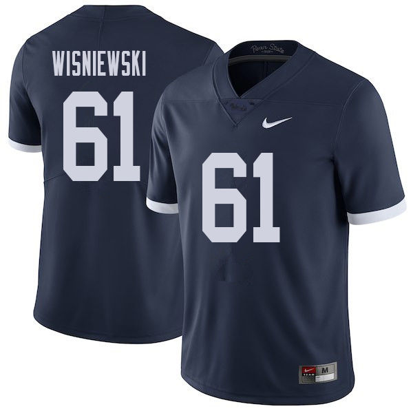 Men #61 Stefen Wisniewski Penn State Nittany Lions College Throwback Football Jerseys Sale-Navy - Click Image to Close